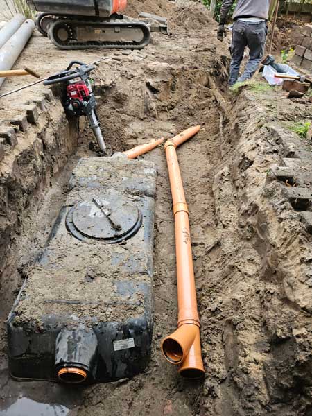 buizen aanleg regenwaterput